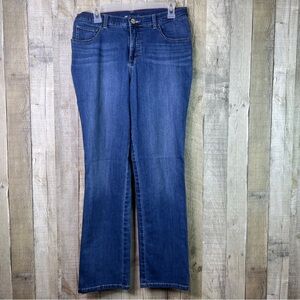 Lee Size 8 Med Classic 1889 Blue Denim Straight Leg Jeans W/Embroidered …